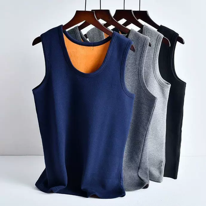 加绒加厚冬天必备男女贴身打底衫黄金绒背心保暖内衣加绒背心百搭