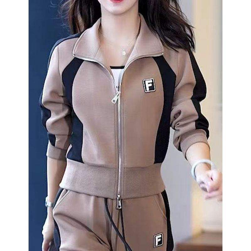 长袖运动服套装女春秋冬2024新款小个子减龄洋气质休闲两件套批发