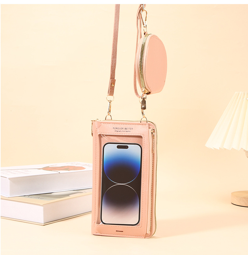 207g Weight Zipper Closure Type Single Shoulder Strap Strap Type Phone Wallets Bags Type Casual, Daily Occasion PVC Material Solid Color Pattern All Seasons Season Unisex Gender Vintage Style, Classic Style Style Square Shape Small Size Unisex Solid Color PVC Zipper Phone Wallets 20