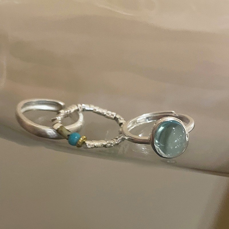 Anillo de circonita de perlas de viento ins, nicho femenino, sentido de alta gama, simple y ligero, anillo de novia de lujo, anillo de apertura de temperamento al por mayor