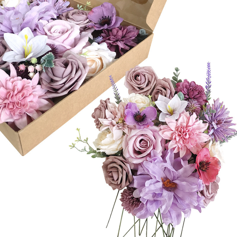 Cross-border creative gift box flower handmade decorative silk cloth…