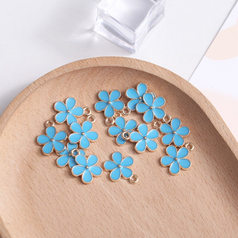 五色小花朵diy韩版合金饰品配件耳环挂件吊坠材料新款厂家批发|undefined