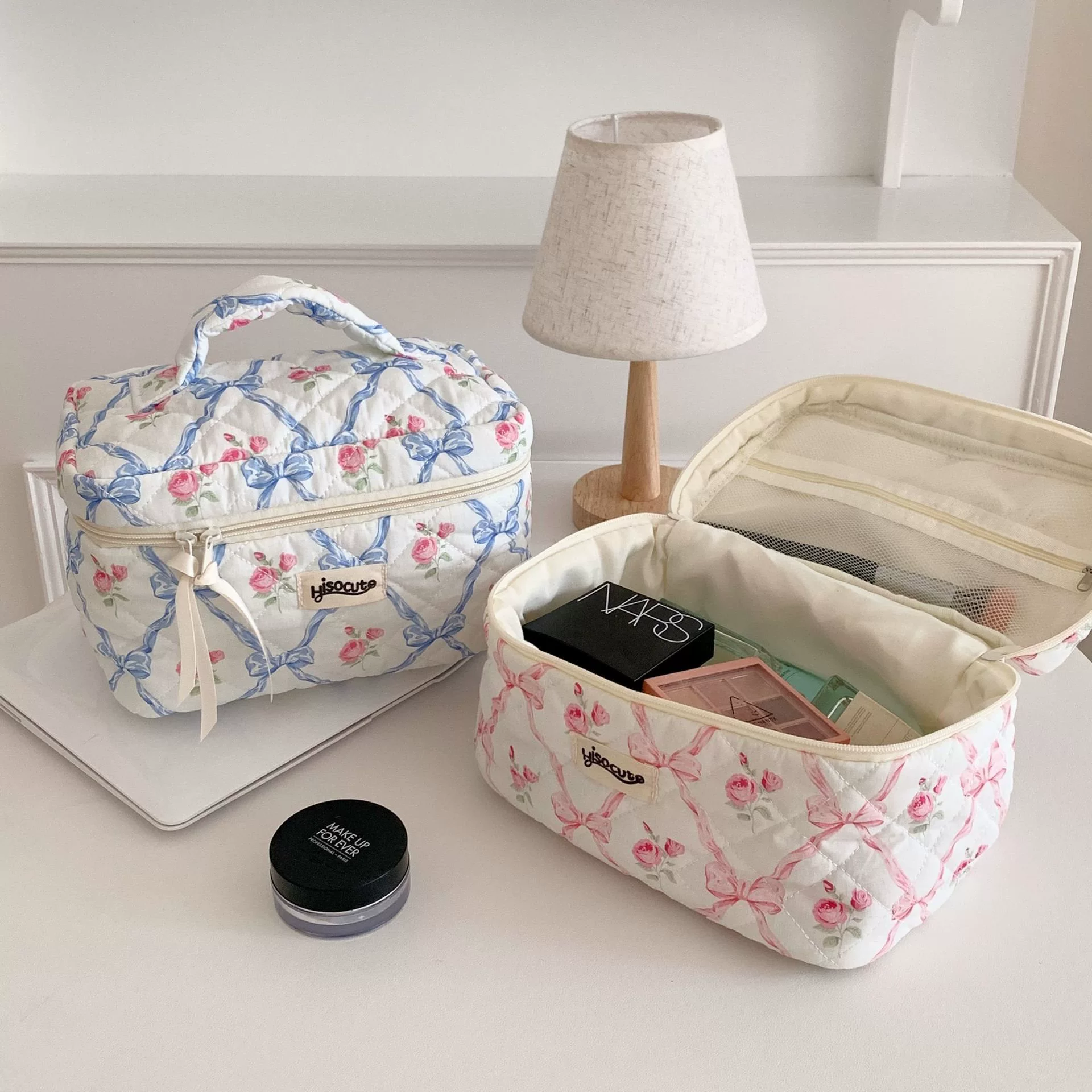 Брендовая высококачественная ручная косметичка вместительная, Organizer bag with bow, сумка для хранения