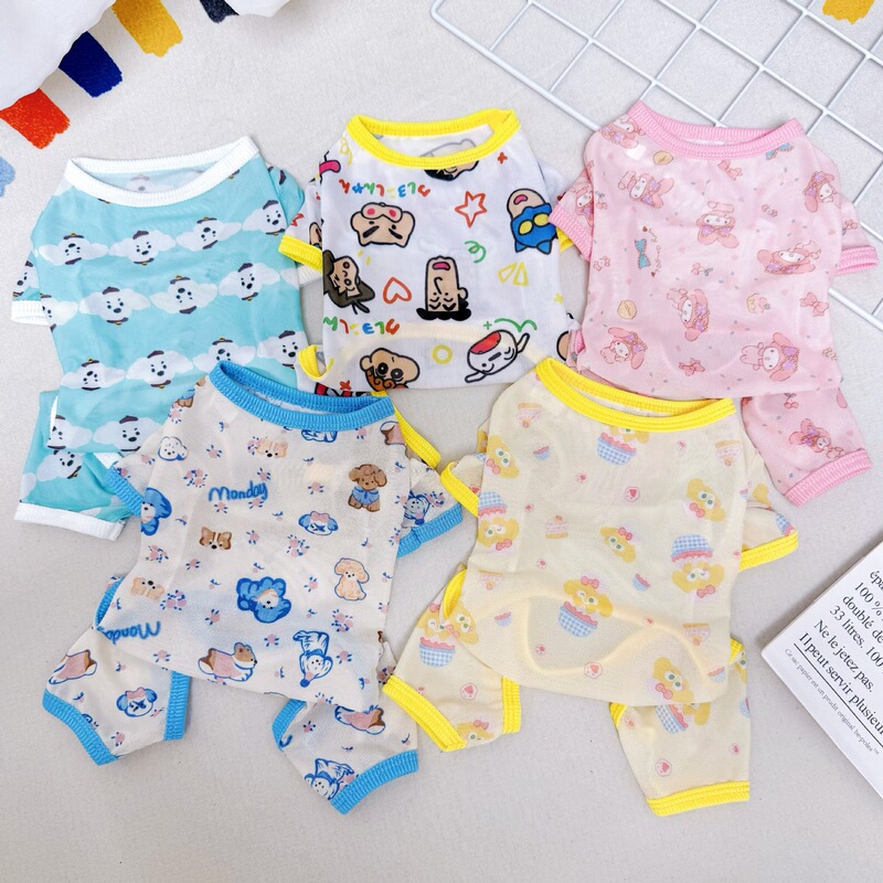 Dog and Cat Pet Summer Thin Sun Protection and Anti-Shedding Vest Clothes Corgi Bichon Pomeranian Small, Medium and Large Dogs