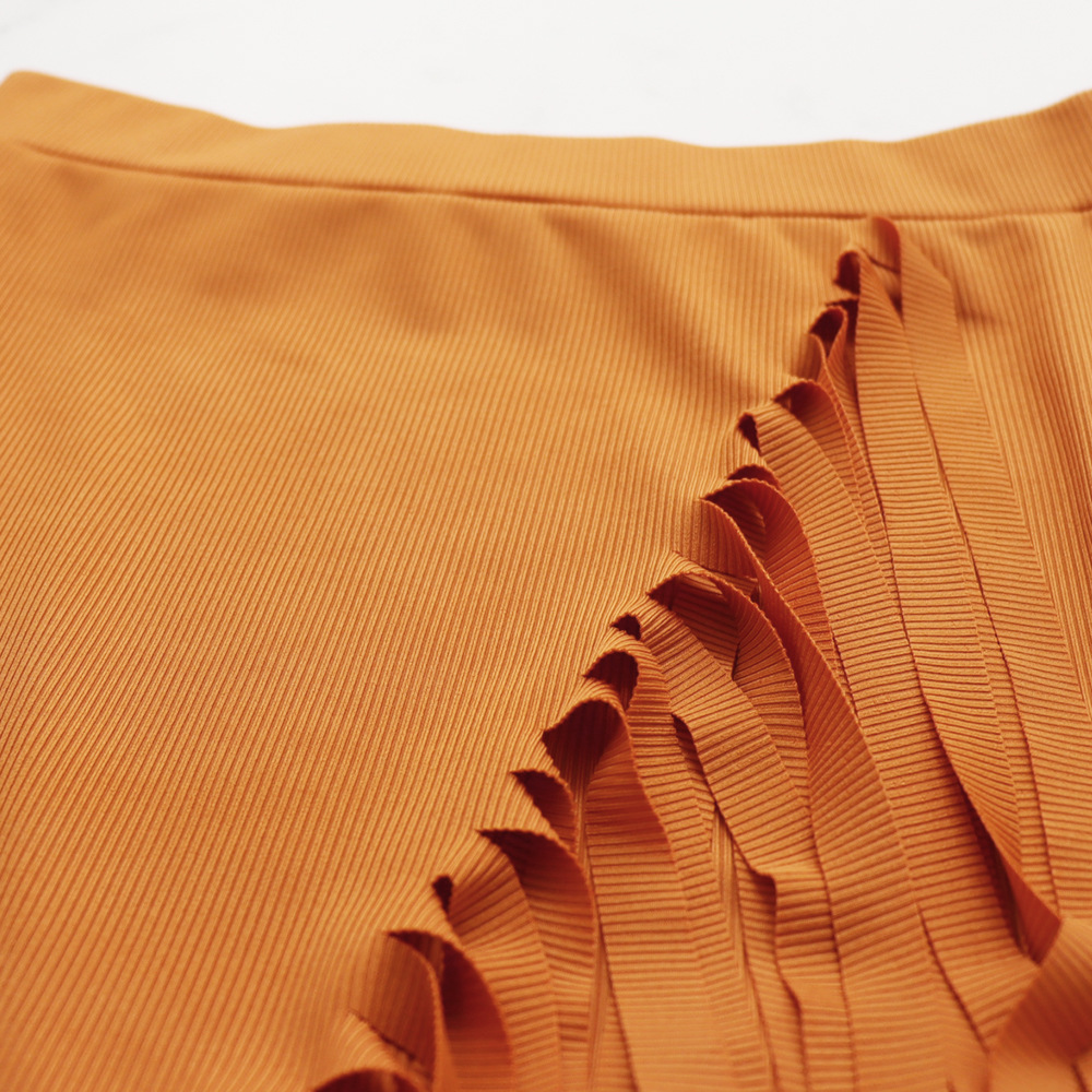 Sleeveless Cropped Short Vest Small Pit High Waist Tassel Dress Two Piece Set 17 Sleeveless Cropped Short Vest Small Pit High Waist Tassel Dress Two Piece Set