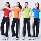 婷姿媄 Квадратный танцевальный костюм Новый набор быстросохрающая группа аэробики