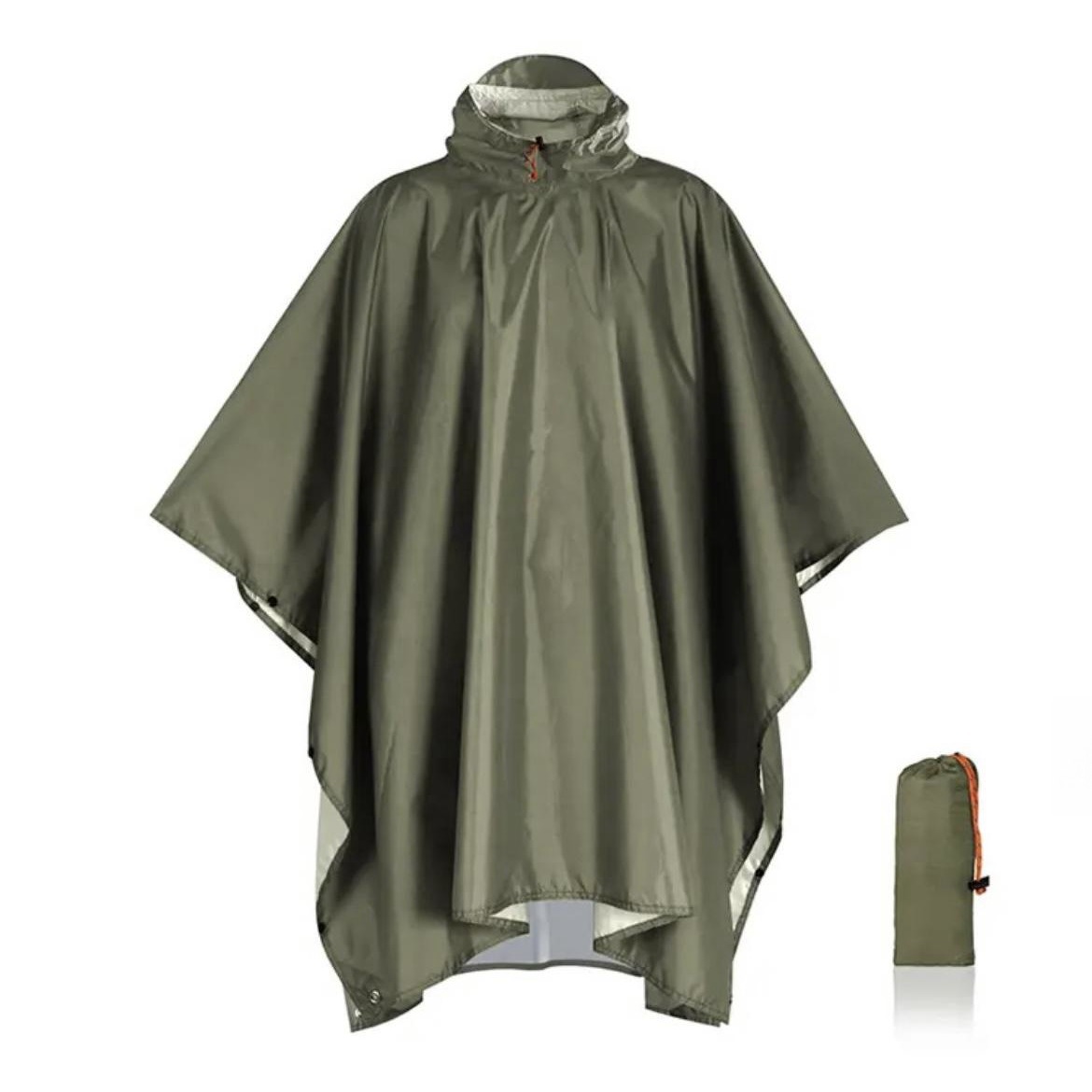 Amazon transfronterizo tres en uno capa impermeable poliéster recubierto de plata al aire libre montañismo impermeable portátil Comercio exterior capa poncho