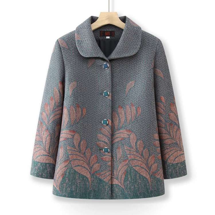 Весеннее пальто для пожилых людей среднего и пожилого возраста женское 2024 новое платье иностранная бабушка платье старушка топ мама весна и осень платье