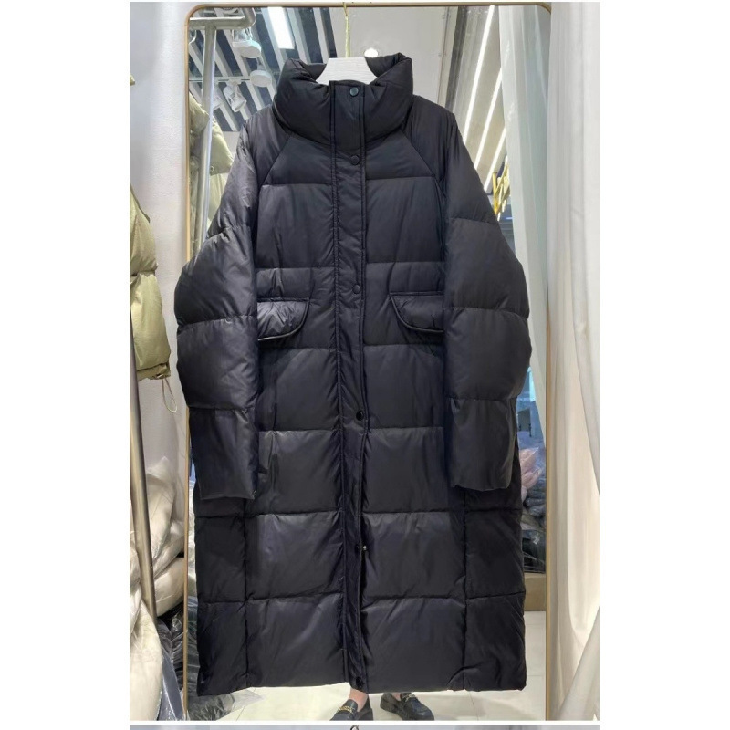 中长款白鹅羽绒服女韩版立领过膝2025新秋冬加厚时尚加肥加大外套|undefined