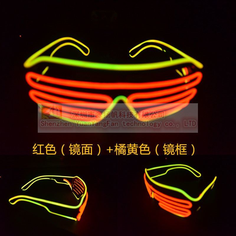 En stock LED gafas luminosas, EL luz fría gafas luminosas persianas de dos colores de luz fría gafas alegría Accesorios
