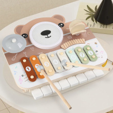 木质多功能架子鼓敲琴钢琴打击乐器儿童音乐启蒙宝宝早教益智玩具