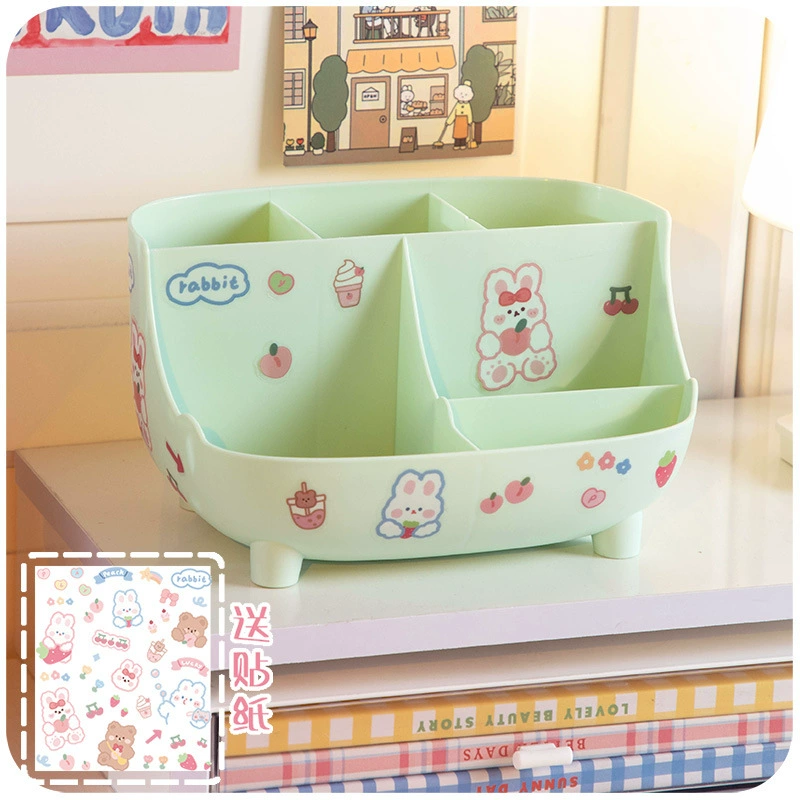 Cute children's pens holder, capacious stationery for elementary school students, storage box