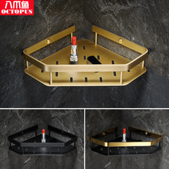 GJU8衛生間淋浴房置物架浴室全銅實心三角架免打孔轉角架衛浴置物