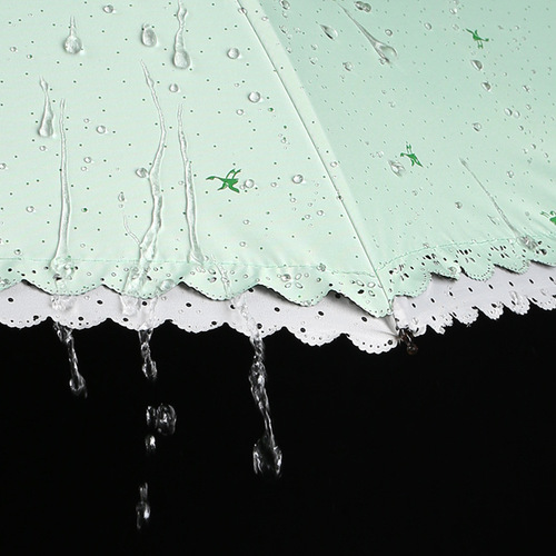 Lace craft umbrella, sun protection parasol, small fresh and thickened black glue anti-UV parasol, simple and elegant