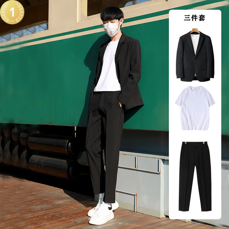 Black (top + pants + white T-shirt)