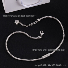 范家欧美流行条形字母美杜莎项链男女时尚黄铜材质网红同款锁骨链