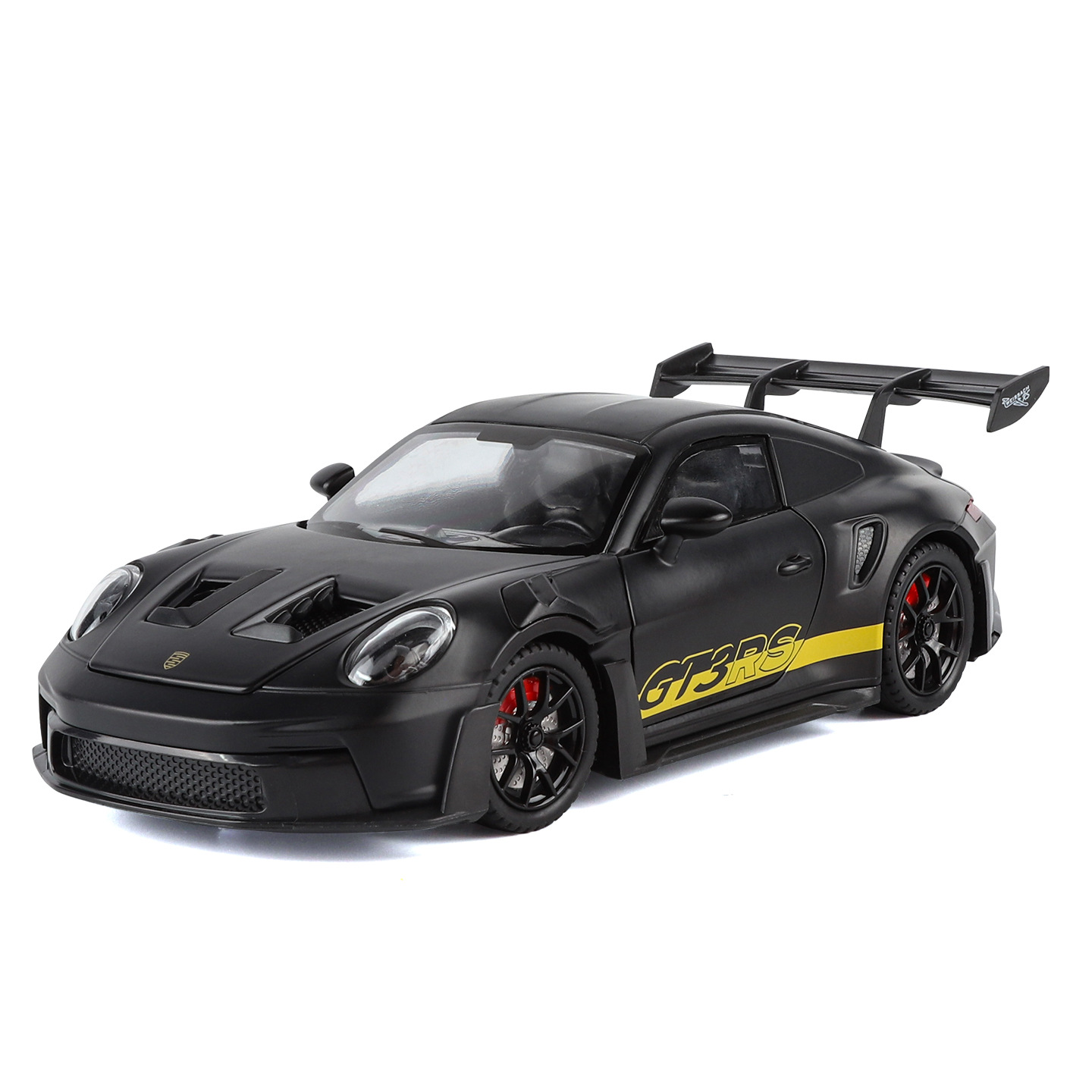 1: 24 Baoji GT3RS aleación coche deportivo modelo de retroalimentación de sonido y luz pista de carreras de supercarrera decoración de mesa para niños juguetes de puzzle
