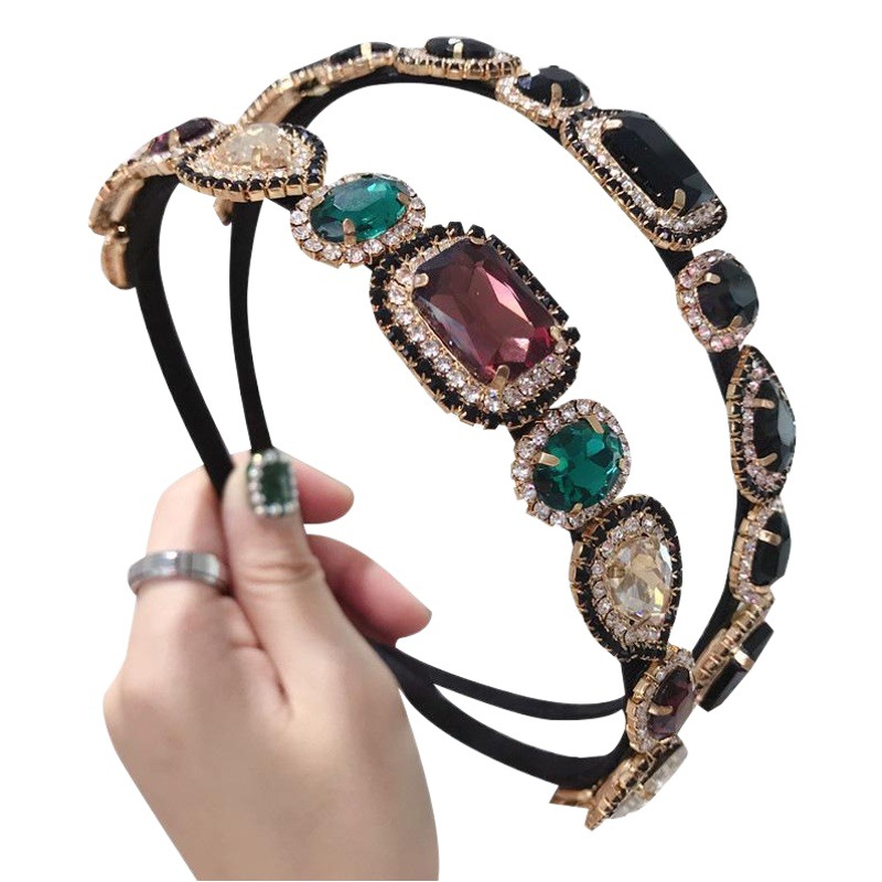 Comercio exterior popular vintage barroco completo diamante pelo grutas rhinestone diadema Corea del Sur Chanel estilo Super flash color diamante pelo presionando diadema