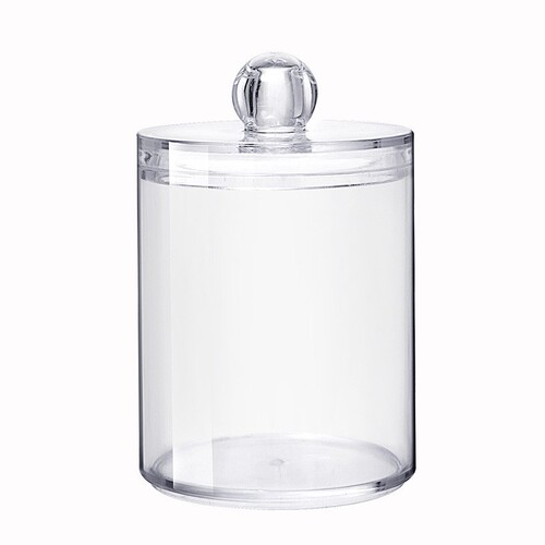 Cotton Swab Box Storage Basket Bathroom Jar Storage Jar Transparent Toothpick Box Desktop Round Cotton Swab Cylinder Refined Makeup Remover Box