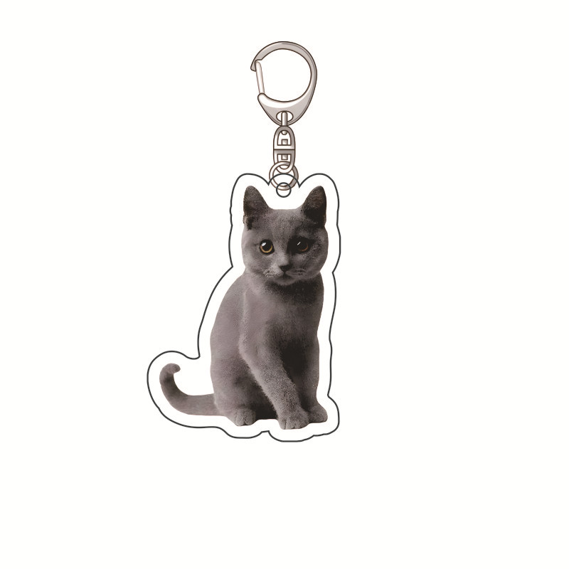 Plátano gato feliz gato acrílico llavero comida gato gato cabeza emoji paquete llavero divertido