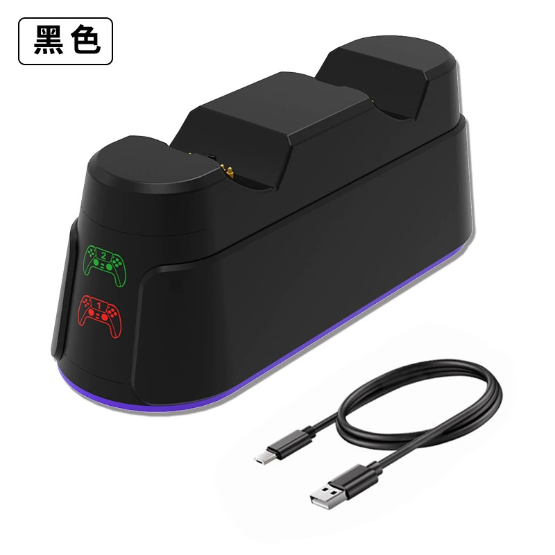 Новый зарядный док для контроллеров PS5 Slim, двухместная станция зарядки с RGB-подсветкой для геймпада PS5