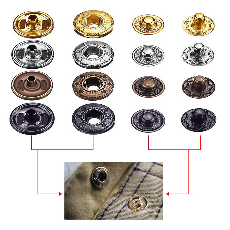 Amazon 12,5mm botón a presión de metal + herramienta de instalación conjunto de combinación de martillo 633 botón de metal botón oscuro