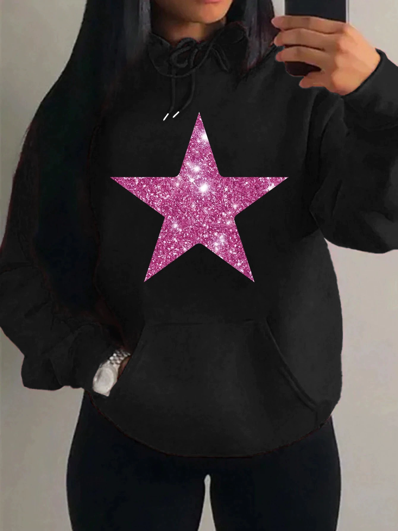 Retro multicoloured comfortable sweatshirt for leisure, loose fit