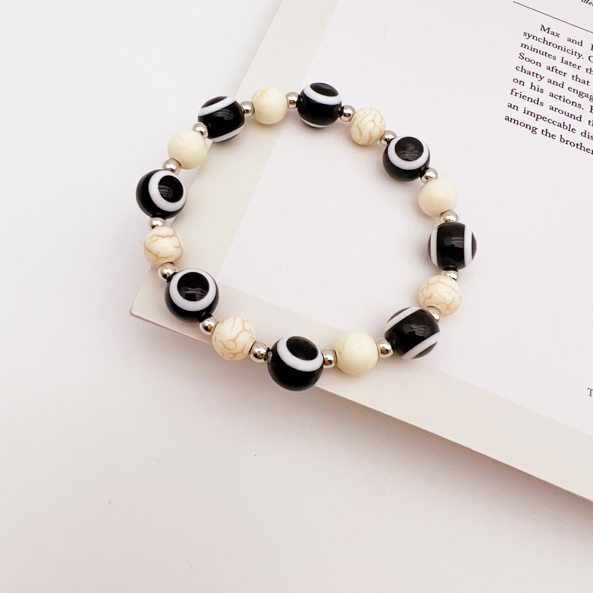 Fashion Devilu0027S Eye turquoise Resin Beaded Handmade Unisex Bracelets 1 Piece
