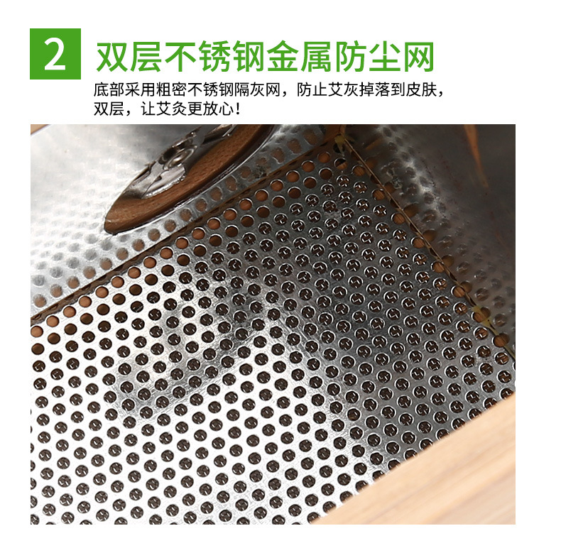 Wooden Moxa Box 4cm Three Hole Moxibustion Burner for Home Warming Care Fits 3-4cm Moxa Sticks 380g specifications