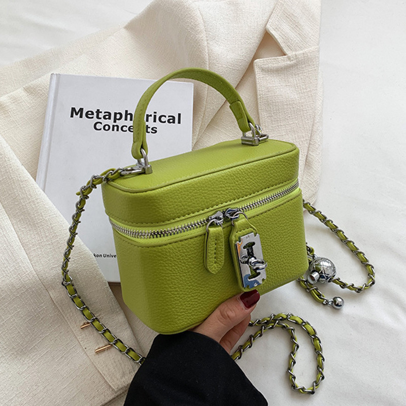 Bolso Bandolera Cuadrado Pequeño para Mujer de PU con Cremallera para Uso Diario