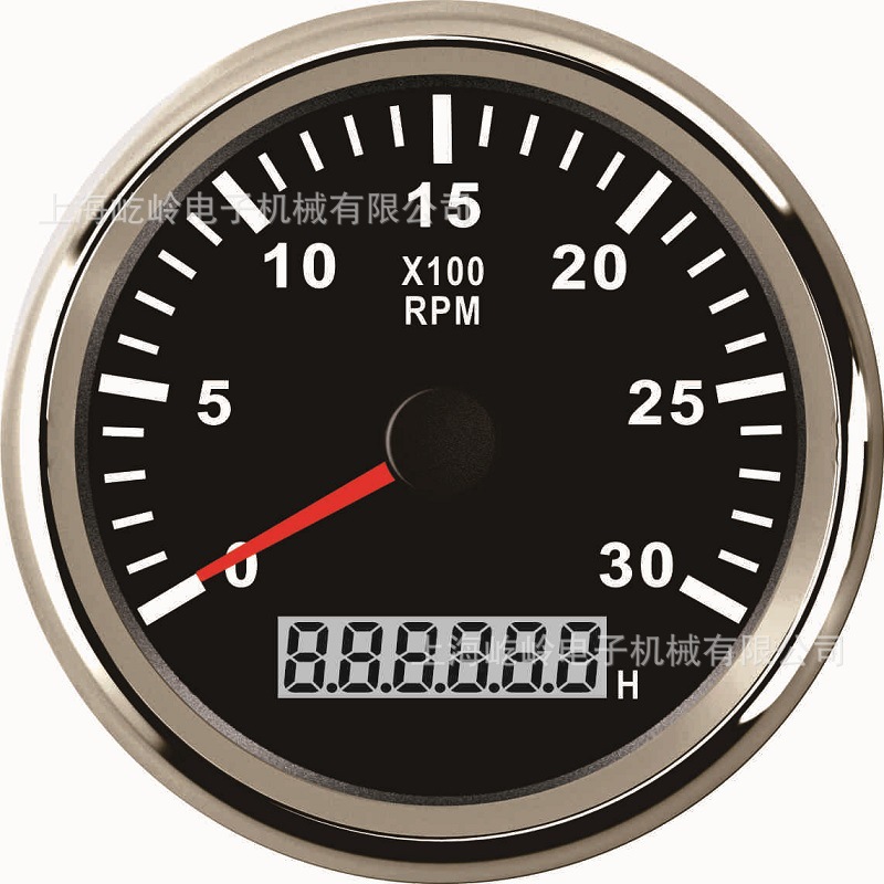 Universal – 85mm Pointer Tachometer automobile instrument - silver-edge-black-face-0-3000rpm