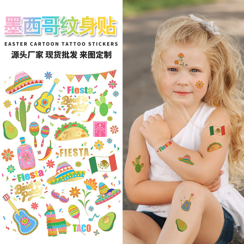 Cross-Border Exclusive Supply for Carnival, Mexican Cinco De Mayo Tattoo Stickers, Party Decorations, Gifts for Bachelorettes
