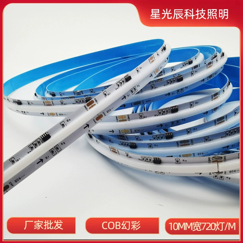 Светодиодная лента COB RGB, программируемая, ширина 10 мм, 576/720 светодиодов на погонный метр, 12В/24В