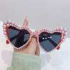 Sunglasses from pearl heart-shaped, sun protection cream, suitable for import, European style, UF-protection