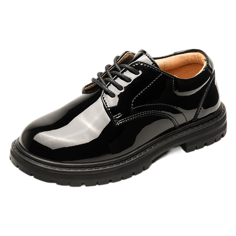 Новая Кожаная обувь Gulbi Beibei для мальчиков, черная обувь для учащихся средней школы, детская обувь из натуральной кожи