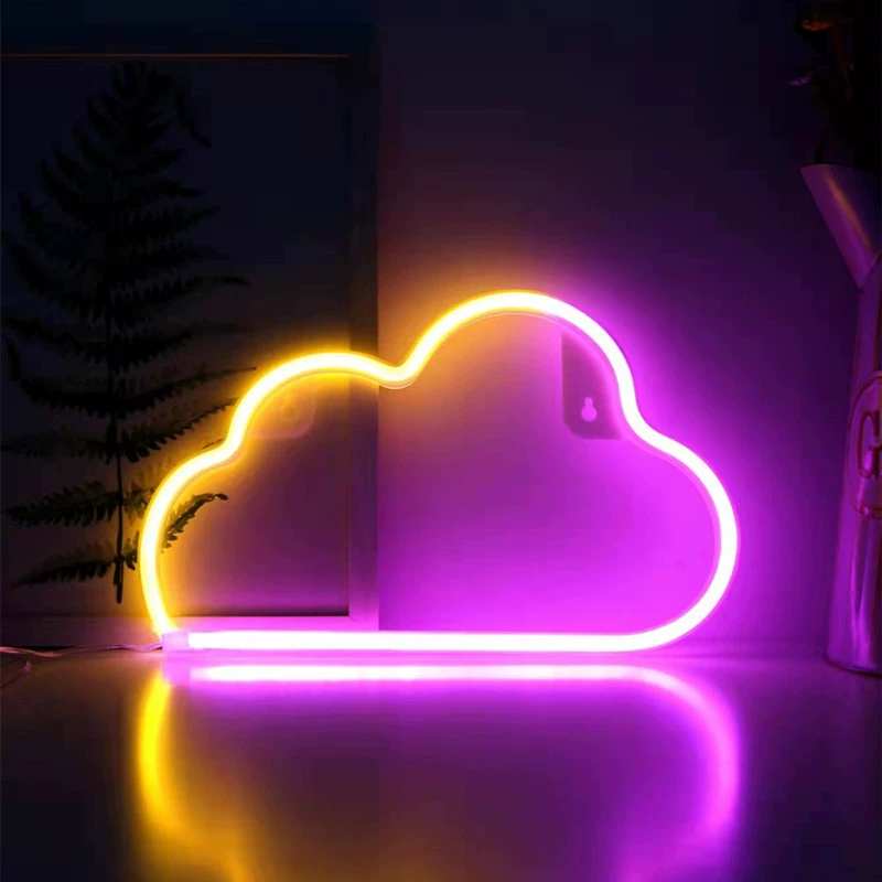 LED неоновая модель-лампа (Tetton) — USB + батарея, различные формы и цвета, декоративная 27×20×2.8 см