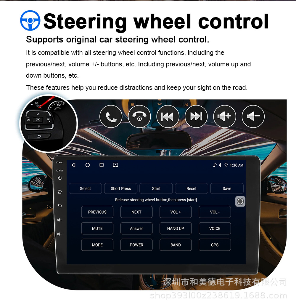 12.3inch Android Car Navigation Wireless Carplay Versatile Universal Device 8-Core Wifi Multimedia Bluetooth Radio