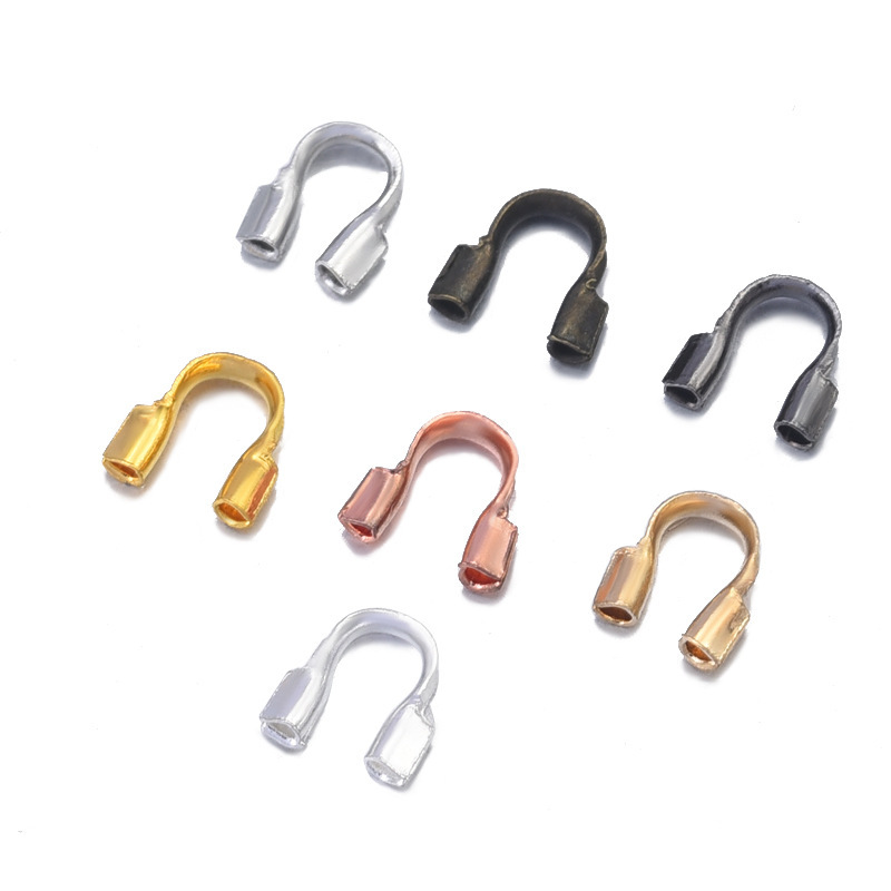 Copper U-Shaped Positioning Tube, Horseshoe Buckle, Wire Protection End Buckle, DIY Jewelry Accessories, Bracelet and Necklace Fixing Buckle Materials