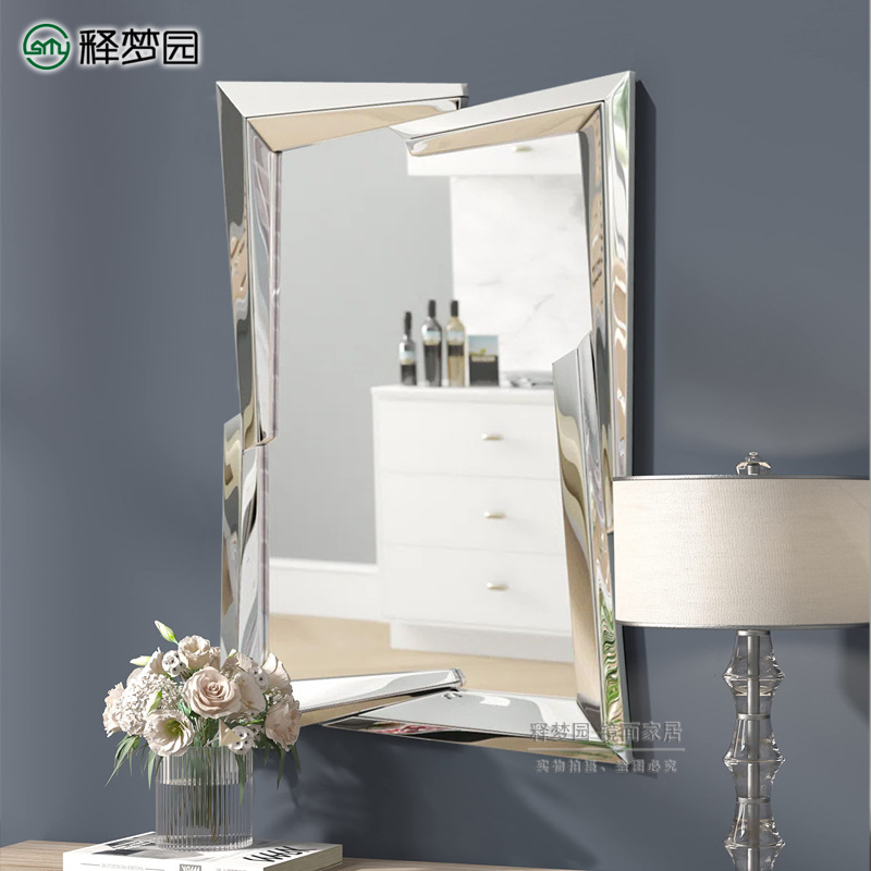 2025 New Bathroom Mirror Accessible Luxury Bathroom Bathroom Mirror Wall Entrance Decorative Mirror 2339