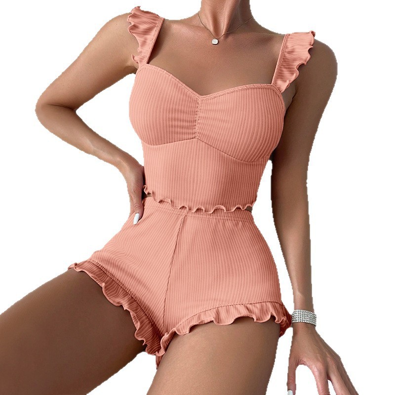 人気のアマゾン売れ筋セクシーサスペンダーパジャマサスペンダーショーツヨーロッパとアメリカンスタイルの女性用パジャマホームウェア2点セット|undefined