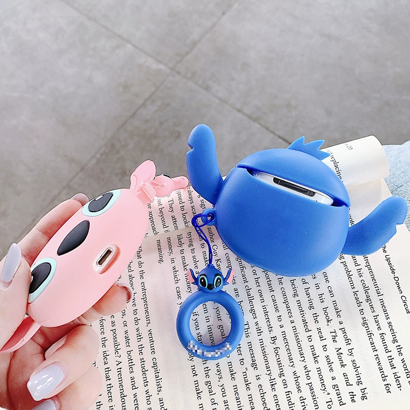 Силиконовый защитный чехол в виде мультфильма (Apple) для AirPods 1/2/Pro/3, милый карабин-брелок, Bluetooth-чехол