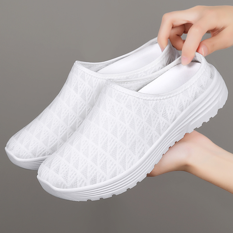 Zapatillas de mujer transfronterizas TEMU para dropshipping, pantuflas de talla grande, calzado casual ligero, moda primavera, zapatos versátiles, transpirables, tipo mule.