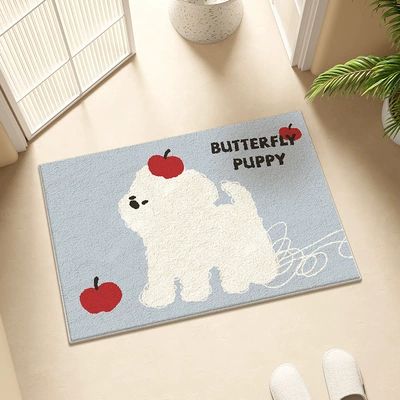 Avtomobil döşəmə paspasları: Floor Mat, Japanese and - wool-apple-dog-4060cm-imitation-cashmere