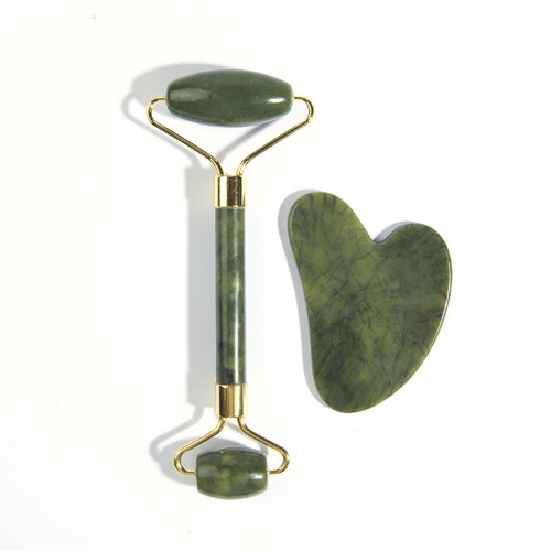 Natural jade roller massager set Xiu jade scraping board custom-made facial beauty tool scraping board