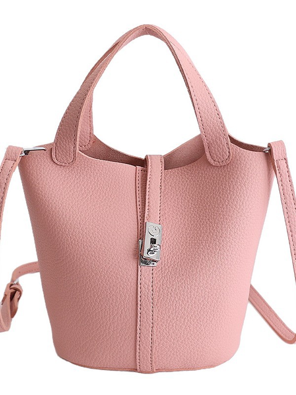 Nicho coreano canasta de platos portátiles bolso de cubo para mujeres 2026 ventas calientes nueva moda lichi patrón mochila