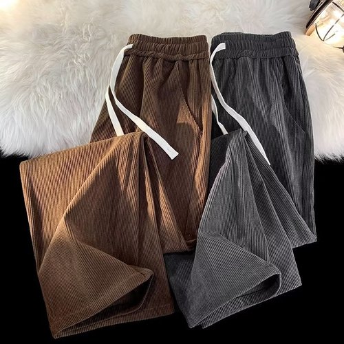 Relaxed Straight Leg Casual Work Pants for Men - Spring and Autumn Collection - High-End Wide Leg Student Sports Pants
