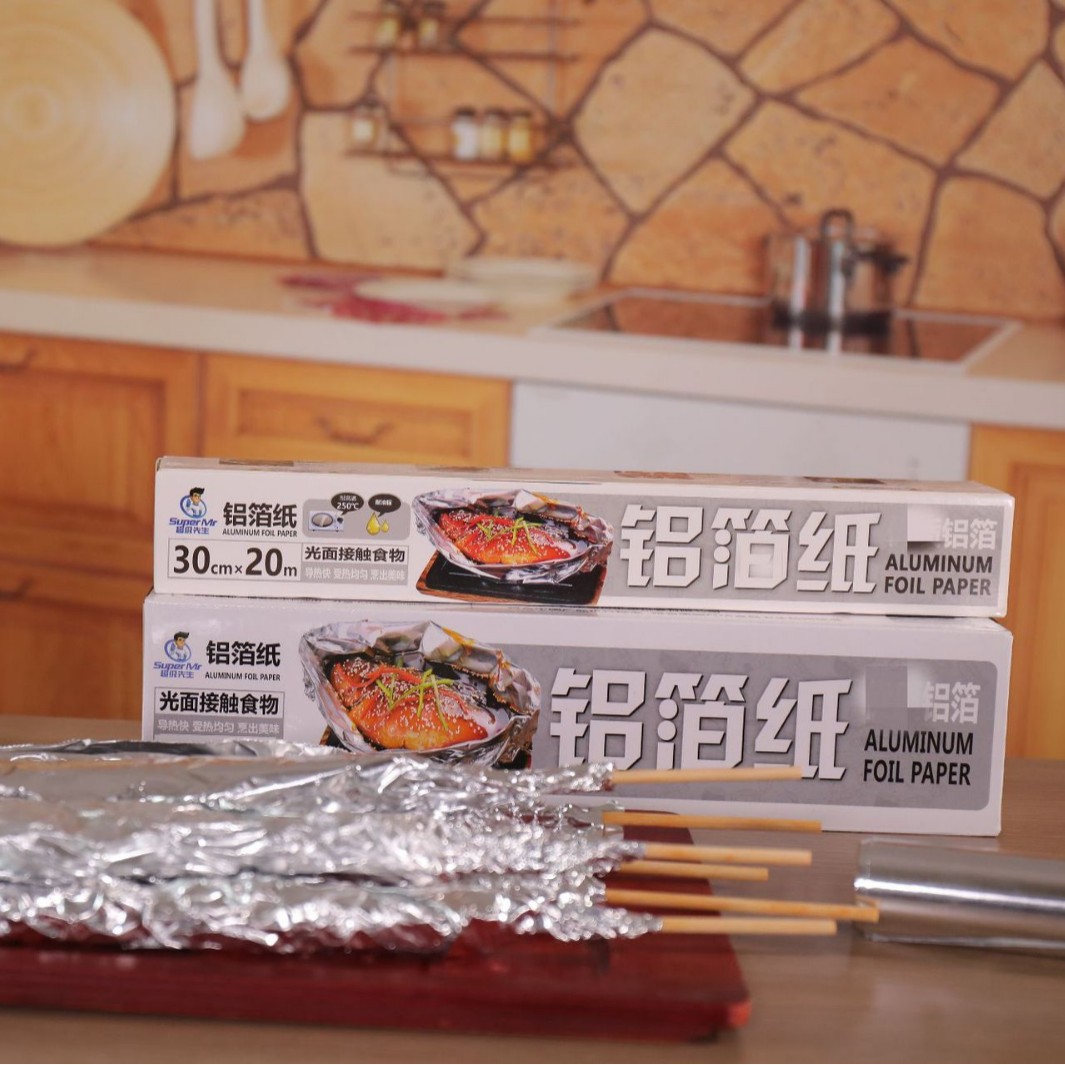 Papel de aluminio grueso, papel de aluminio para asar polvo de arácula, papel de aluminio para hornear carne asada, papel de papel de cojín rojo, papel de cojín