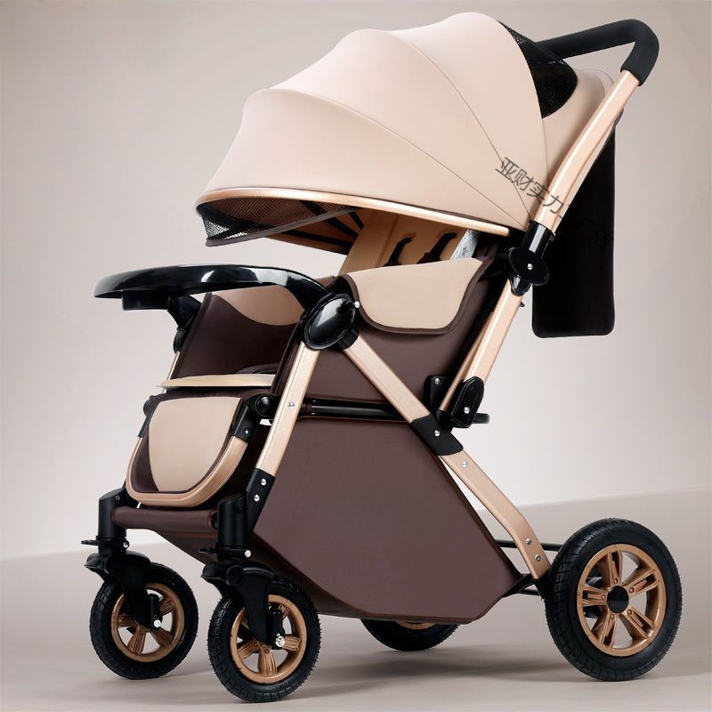 High-View Baby Stroller That Can Sit and Lie Down, Lightweight Folding Baby Umbrella Stroller, Two-Way Baby Stroller, Shock-Absorbing Stroller