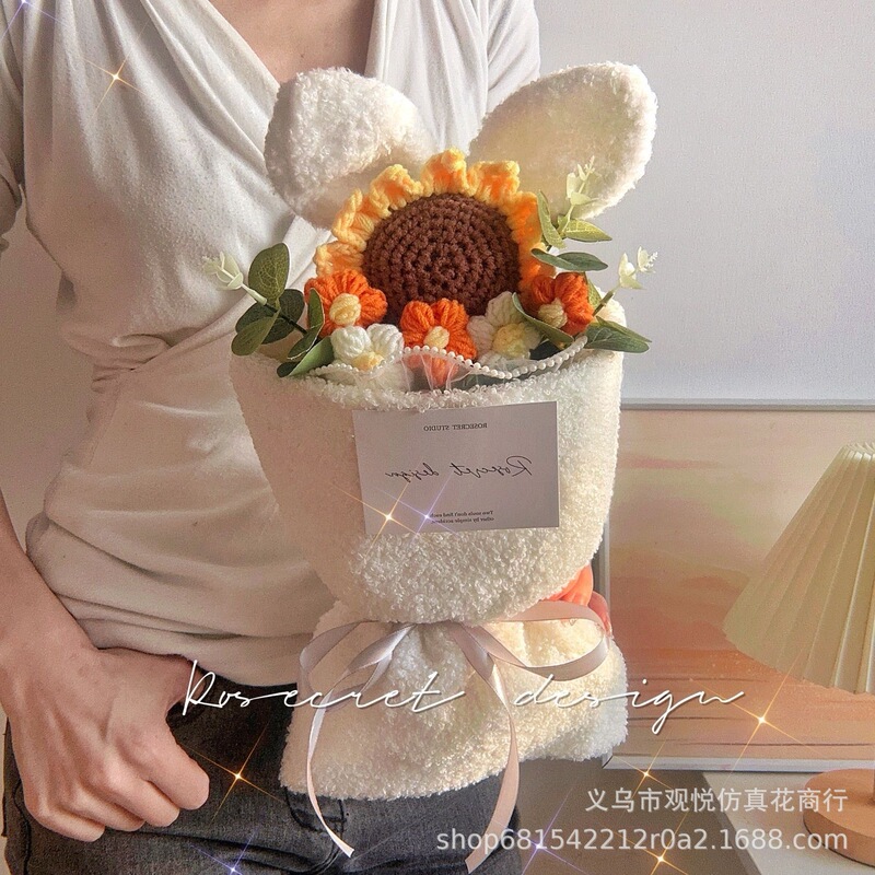 教师节礼物针织花束成品手工花束妇女节礼物女神节花束小清新跨境|undefined