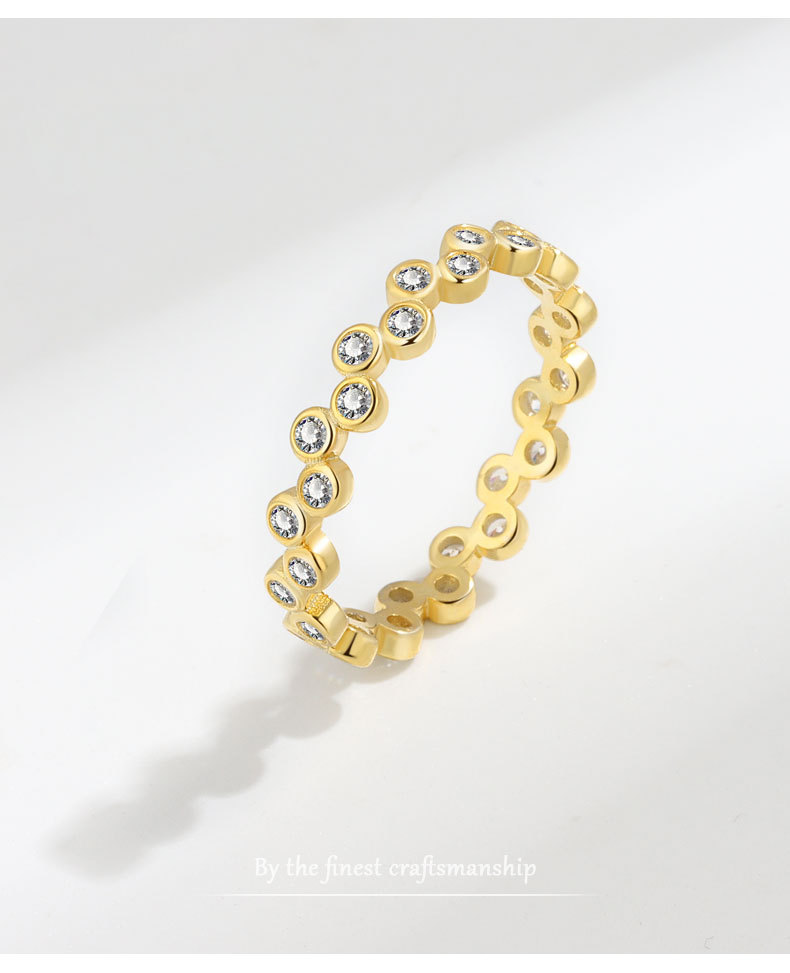 2g Weight 18K Gold Plated Plating Material Zircon Inlay Material Rings Classification 10, 5, 6 Ring Size 1 Piece Quantity 18K Gold Plated 925 Sterling Silver Zircon Round Rings 925 Sterling Silver Rings